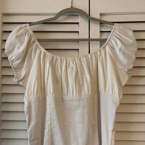 PINUP COUTURE CLOTHING WHITE PEASANT TOP SIZE X-LARGE
